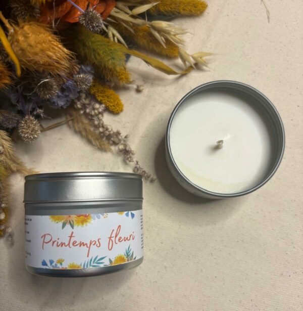 bougie cadeau printemps fleuri canon