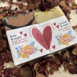 Duo de savons presque inséparables Rose & Lavande